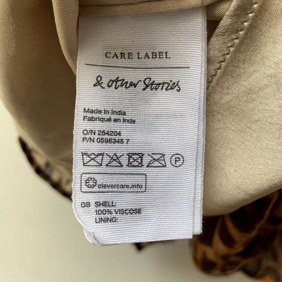 Paris atelier & Other Stories Dress EUR 38 Fits UK 12 Animal Print Sheer & Slip - Picture 12 of 13